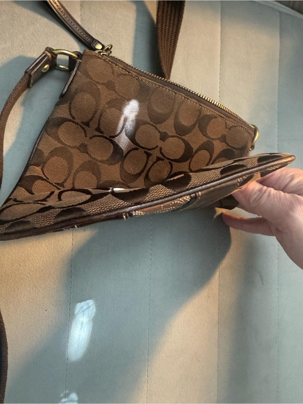 Coach Brown Signature Canvas Messenger Crossbody with Dark Brown Trim - Picture 6 of 7